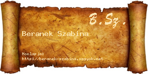 Beranek Szabina névjegykártya